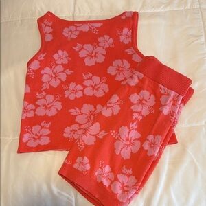 Art Class Kids Floral Matching Set - Coral and Light Pink